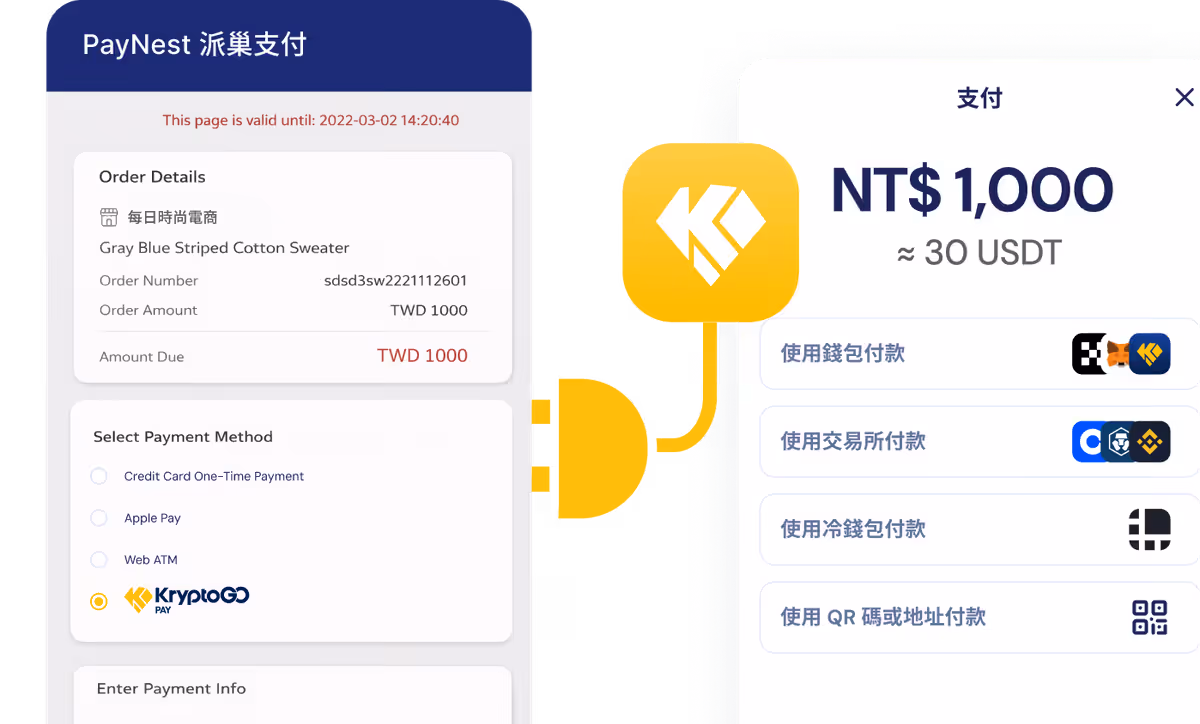 支付 SDK - KryptoGO PAY 付款介面